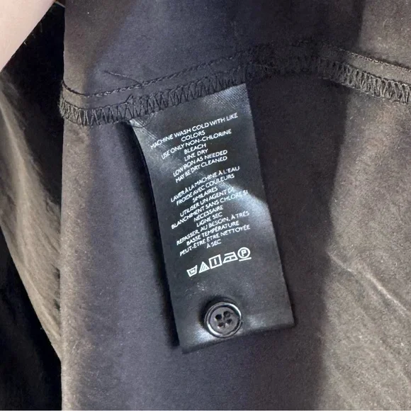 Anthropologie Maeve Button Front Poplin Shirt Dress in Black - Picture 4 of 4